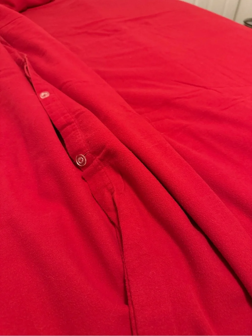 L.L. Bean Red Button-Front Duvet Cover